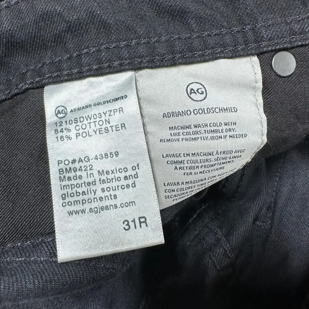 AG Adriano Goldschmied NWT The Apex Relaxed Tapered Jean Black Size 31R Mid Rise